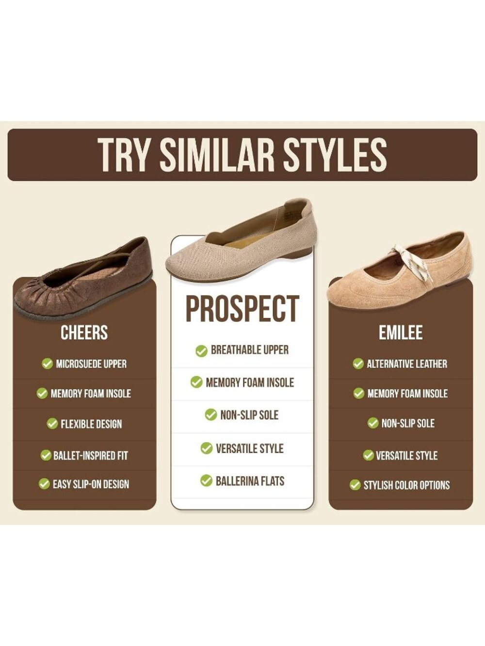 Women's Nude Knit Memory Foam Insole Lightweight Comfortable Ballet Flats - Picture 6 of 6